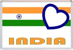 India - Love Indian/Indian Towns & Cities Flag - Jumbo Fridge Magnet Souvenir Gift Present