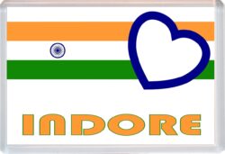 Indore - Love Indian/Indian Towns & Cities Flag - Jumbo Fridge Magnet Souvenir Gift Present