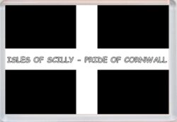 Isles of Scilly - Pride of Cornwall County Flag - Jumbo Fridge Magnet Souvenir Gift Present
