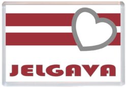 Jelgava - Love Latvia/Latvian Towns & Cities Flag - Jumbo Fridge Magnet Souvenir Gift Present