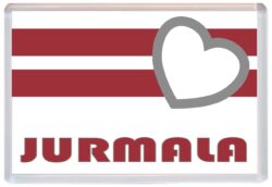 Jurmala - Love Latvia/Latvian Towns & Cities Flag - Jumbo Fridge Magnet Souvenir Gift Present