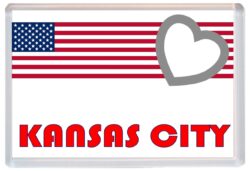 Kansas City - Love USA/United States of America Towns & Cities Flag - Jumbo Fridge Magnet Souvenir Gift