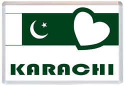Karachi - Love Pakistan/Pakistani Towns & Cities Flag - Jumbo Fridge Magnet Souvenir Gift Present