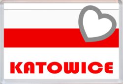 Katowice - Love Poland/Polish Towns & Cities Flag - Jumbo Fridge Magnet Souvenir Gift Present