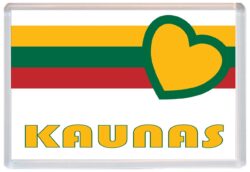 Kaunas - Love Lithuania/Lithuanian Towns & Cities Flag - Jumbo Fridge Magnet Souvenir Gift Present