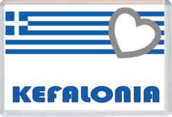 Kefalonia - Love Greece/Greek Towns & Cities Flag - Jumbo Fridge Magnet Souvenir Gift Present