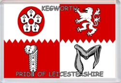 Kegworth - Pride of Leicestershire County Flag - Jumbo Fridge Magnet Souvenir Gift Present