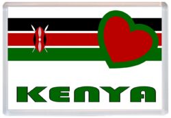 Kenya - Love Kenya/Kenyan Towns & Cities Flag - Jumbo Fridge Magnet Souvenir Gift