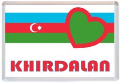 Khirdalan - Love Azerbaijan Towns & Cities Flag - Jumbo Fridge Magnet Souvenir Gift Present