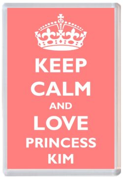 Keep Calm and Princess Kim - Jumbo Fridge Magnet Souvenir Girl/Girls Name Present