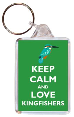 Keep Calm and Love Kingfishers - Double Sided Large Keyring Key Fob Chain Ring Gift Present Souvenir