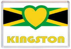 Kingston - Love Jamaica/Jamaican Towns & Cities Flag - Jumbo Fridge Magnet Souvenir Gift Present