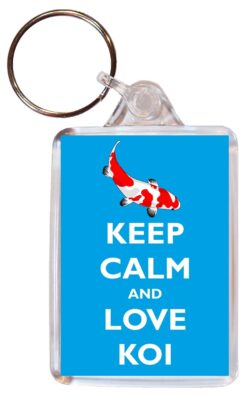 Keep Calm and Love Koi- Double Sided Large Keyring Key Ring Fob Chain Name Tag Gift Present Souvenir