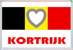 Kortrijk - Love Belgium/Belgian Towns & Cities Flag - Jumbo Fridge Magnet Souvenir Gift Present