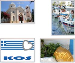 Kos - Greece - 4 PACK - Jumbo Fridge Magnet Souvenir Gift Present