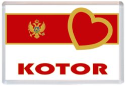Kotor - Love Montenegro Towns & Cities Flag - Jumbo Fridge Magnet Souvenir Gift Present