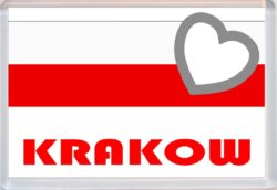 Krakow - Love Poland/Polish Towns & Cities Flag - Jumbo Fridge Magnet Souvenir Gift Present