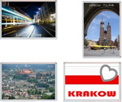 Krakow - Poland - 4 PACK - Jumbo Fridge Magnet Souvenir Gift Present