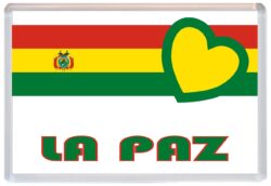 La Paz - Love Bolivia/Bolivian Towns & Cities Flag - Jumbo Fridge Magnet Souvenir Gift Present