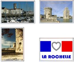 La Rochelle - France - 4 PACK - Jumbo Fridge Magnet Souvenir Gift Present