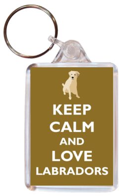 Keep Calm and Love Labradors - Double Sided Large Keyring Key Ring Fob Chain Name Tag Gift Present Souvenir