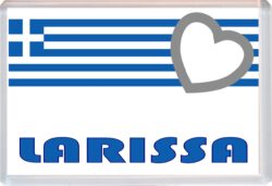 Larsissa - Love Greece/Greek Towns & Cities Flag - Jumbo Fridge Magnet Souvenir Gift Present