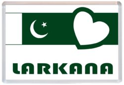 Larkana - Love Pakistan/Pakistani Towns & Cities Flag - Jumbo Fridge Magnet Souvenir Gift Present