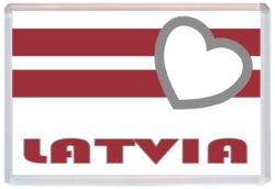 Latvia - Love Latvia/Latvian Towns & Cities Flag - Jumbo Fridge Magnet Souvenir Gift Present