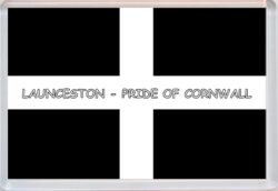 Launceston - Pride of Cornwall County Flag - Jumbo Fridge Magnet Souvenir Gift Present