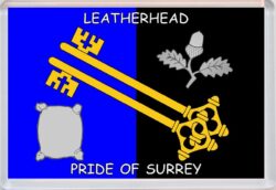 Leatherhead - Pride of Surrey County Flag - Jumbo Fridge Magnet Souvenir Gift