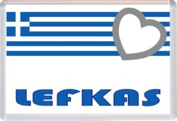 Lefkas - Love Greece/Greek Towns & Cities Flag - Jumbo Fridge Magnet Souvenir Gift Present