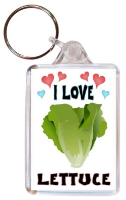 I Love Lettuce - Double Sided Large Keyring Key Fob Chain Ring Name Tag Gift Present Souvenir