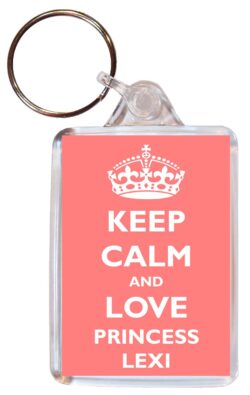 Keep Calm and Love Princess Lexi - Double Sided Large Keyring Key Ring Fob Chain Name Tag Gift Girl Girls Present Souvenir