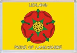 Leyland - Pride of Lancashire County Flag - Jumbo Fridge Magnet Souvenir Gift Present