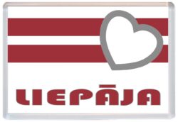 Liepaja - Love Latvia/Latvian Towns & Cities Flag - Jumbo Fridge Magnet Souvenir Gift Present