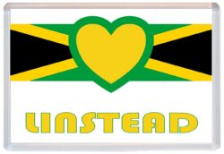Linstead - Love Jamaica/Jamaican Towns & Cities Flag - Jumbo Fridge Magnet Souvenir Gift Present