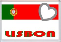 Lisbon - Love Portugal/Portuguese Towns & Cities Flag - Jumbo Fridge Magnet Souvenir Gift Present