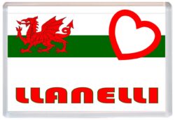 Llanelli - Love Wales/Welsh Towns & Cities Flag - Jumbo Fridge Magnet Souvenir Gift Present