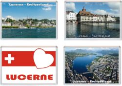 Lucenre - Switzerland - 4 PACK - Jumbo Fridge Magnet Souvenir Gift Present