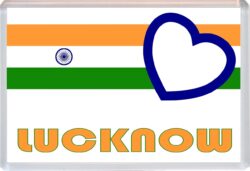 Lucknow - Love Indian/Indian Towns & Cities Flag - Jumbo Fridge Magnet Souvenir Gift Present