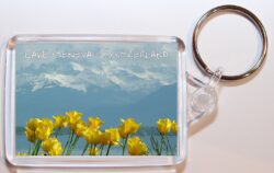 Lake Geneva - Switzerland ? Double Sided Large Keyring Key Fob Chain Ring Gift Present Souvenir