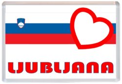 Ljubljana - Love Slovenia/Slovenian Towns & Cities Flag - Jumbo Fridge Magnet Souvenir Gift Present