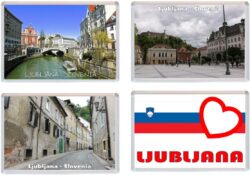 Ljubljana - Slovenia - 4 PACK - Jumbo Fridge Magnet Souvenir Gift Present