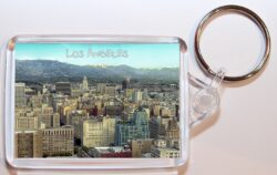 Los Angeles - California - USA - Double Sided Large Keyring Key Fob Chain Ring Gift Present Souvenir