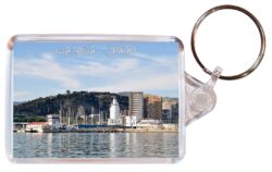 Malaga - Costa del Sol - Spain - Double Sided Large Keyring Key Fob Chain Ring Gift Present Souvenir (b)