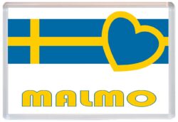 Malmo - Love Sweden/Swedish Towns & Cities Flag - Jumbo Fridge Magnet Souvenir Gift Present