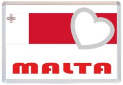Malta - Love Malta/Maltese Towns & Cities Flag - Jumbo Fridge Magnet Souvenir Gift Present