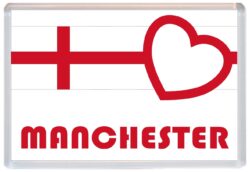 Manchester - Love England/English Towns & Cities Flag - Jumbo Fridge Magnet Souvenir Gift Present