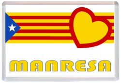 Manresa - Love Catalonia Towns & Cities Flag - Jumbo Fridge Magnet Souvenir Gift Present