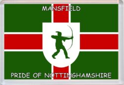 Mansfield - Pride of Nottinghamshire County Flag - Jumbo Fridge Magnet Souvenir Gift